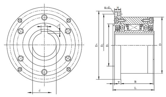 Mechanical Length 160mm Sprag Overrunning Clutch With Keyway